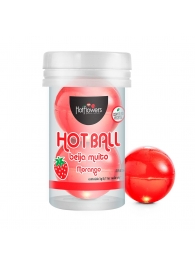 Лубрикант на масляной основе Hot Ball Beija Muito с ароматом клубники (2 шарика по 3 гр.) - HotFlowers - купить с доставкой в Пскове