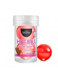 Лубрикант на масляной основе Hot Ball Beija Muito с ароматом шоколада и клубники (2 шарика по 3 гр.) - HotFlowers - купить с доставкой в Пскове