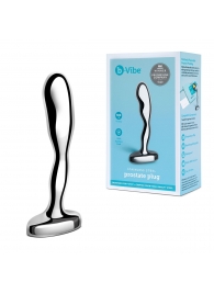 Стальной стимулятор простаты Stainless Steel Prostate Plug - 11,5 см. - b-Vibe - в Пскове купить с доставкой