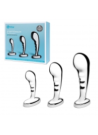 Набор из 3 стальных стимуляторов простаты Stainless Steel P-spot Training Set - b-Vibe - в Пскове купить с доставкой