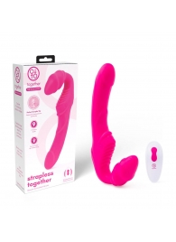 Розовый безремневой страпон на радиоуправлении Strapless Together - 22 см. - Together Toy - купить с доставкой в Пскове