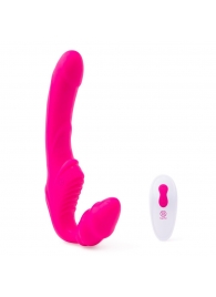 Розовый безремневой страпон на радиоуправлении Strapless Together - 22 см. - Together Toy - купить с доставкой в Пскове