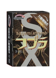 Суженные к основанию презервативы Sagami Xtreme COBRA - 3 шт. - Sagami - купить с доставкой в Пскове