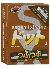 Презервативы Sagami Xtreme FEEL UP с точечной текстурой и линиями прилегания - 3 шт. - Sagami - купить с доставкой в Пскове