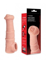 Телесная фантазийная насадка на член Cock Sleeve Size M - KOKOS - в Пскове купить с доставкой