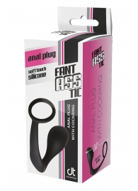 Черное эрекционное кольцо с анальной пробкой Anal Plug With Cockring - Dream Toys - в Пскове купить с доставкой