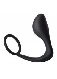 Черное эрекционное кольцо с анальной пробкой Anal Plug With Cockring - Dream Toys - в Пскове купить с доставкой