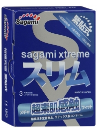 Розовые презервативы Sagami Xtreme FEEL FIT 3D - 3 шт. - Sagami - купить с доставкой в Пскове