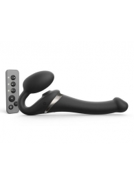 Черный безремневой страпон Multi Orgasm Size S с клиторальной стимуляцией - Strap-on-me - купить с доставкой в Пскове