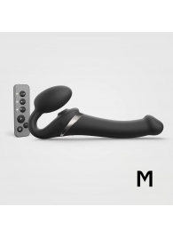 Черный безремневой страпон Multi Orgasm Size M с клиторальной стимуляцией - Strap-on-me - купить с доставкой в Пскове