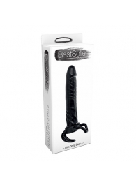 Чёрная насадка-фаллос для двойного проникновения INFLATABLE DILDO SLIM DONG  - 13,5 см. - Toyz4lovers - в Пскове купить с доставкой