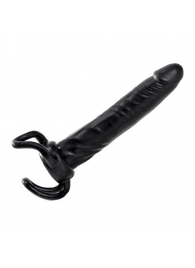 Чёрная насадка-фаллос для двойного проникновения INFLATABLE DILDO SLIM DONG  - 13,5 см. - Toyz4lovers - в Пскове купить с доставкой