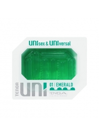 Зеленый мастурбатор-стимулятор Tenga Uni Emerald - Tenga - в Пскове купить с доставкой