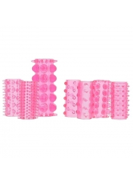 Набор из 7 розовых насадок на пенис ONE-A-DAY PENIS SLEEVES PINK - Seven Creations - в Пскове купить с доставкой