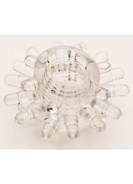 Прозрачное гелевое эрекционное кольцо с шипиками - Toyfa Basic - в Пскове купить с доставкой