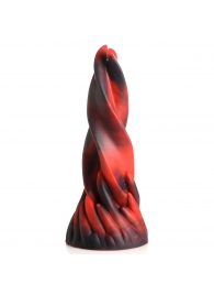 Красно-черный фантазийный фаллоимитатор Hell Kiss Twisted Tongues Silicone Dildo - 18,8 см. - XR Brands