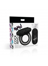 Черное эрекционное виброкольцо 28X Remote Control Vibrating Cock Ring   Bullet - XR Brands - в Пскове купить с доставкой