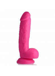 Розовый фаллоимитатор на присоске 8.25  Dildo with Balls - 22,8 см. - XR Brands