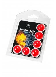 Набор из 6 шариков с массажным маслом Brazilian Balls с охлаждающим и разогревающим эффектом - Secret Play - купить с доставкой в Пскове