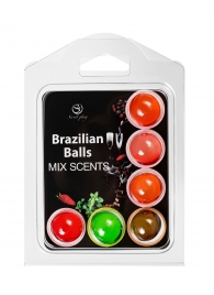 Набор из 6 шариков с ароматизированными массажными маслами Brazilian Balls - Secret Play - купить с доставкой в Пскове