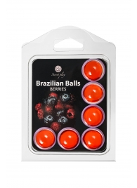 Набор из 6 шариков с массажным маслом Brazilian Balls с ароматом ягод - Secret Play - купить с доставкой в Пскове