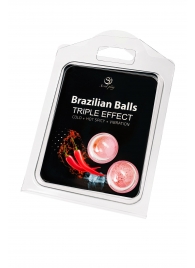 Набор из 2 шариков с массажным маслом Brazilian Balls с тройным эффектом - Secret Play - купить с доставкой в Пскове