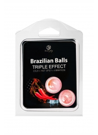 Набор из 2 шариков с массажным маслом Brazilian Balls с тройным эффектом - Secret Play - купить с доставкой в Пскове