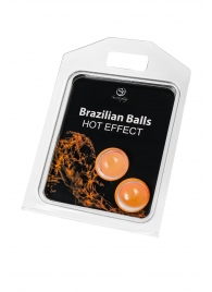 Набор из 2 шариков с массажным маслом Brazilian Balls с разогревающим эффектом - Secret Play - купить с доставкой в Пскове