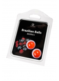 Набор из 2 шариков с массажным маслом Brazilian Balls с ароматом ягод - Secret Play - купить с доставкой в Пскове