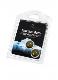 Набор из 2 шариков с массажным маслом Brazilian Balls с ледяным эффектом - Secret Play - купить с доставкой в Пскове