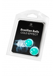 Набор из 2 шариков с массажным маслом Brazilian Balls с охлаждающим эффектом - Secret Play - купить с доставкой в Пскове