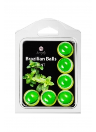 Набор из 6 шариков с массажным маслом Brazilian Balls с ароматом мяты - Secret Play - купить с доставкой в Пскове