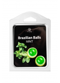 Набор из 2 шариков с массажным маслом Brazilian Balls с ароматом мяты - Secret Play - купить с доставкой в Пскове