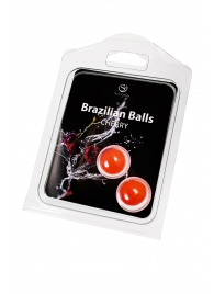 Набор из 2 шариков с массажным маслом Brazilian Balls с ароматом вишни - Secret Play - купить с доставкой в Пскове