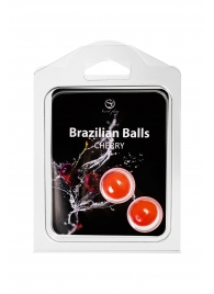 Набор из 2 шариков с массажным маслом Brazilian Balls с ароматом вишни - Secret Play - купить с доставкой в Пскове