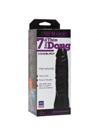 Насадка-фаллоимитатор для страпон-систем Vac-U-Lock CodeBlack 7 Inch Thin Dong - 18,3 см. - Doc Johnson - купить с доставкой в Пскове