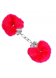 Красные меховые наручники Love с ключиками - Baile - купить с доставкой в Пскове