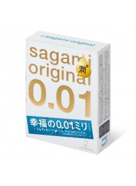 Увлажнённые презервативы Sagami Original 0.01 Extra Lub - 2 шт. - Sagami - купить с доставкой в Пскове