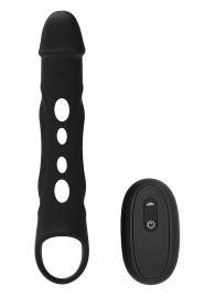 Черная насадка-удлинитель Vibrating Extender With Remote с вибрацией - Dream Toys - в Пскове купить с доставкой