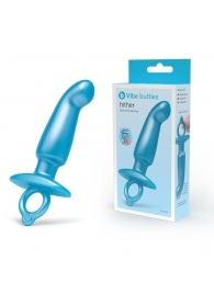 Голубая анальная пробка для массажа простаты Hither Silicone Prostate Plug - 14,3 см. - b-Vibe - в Пскове купить с доставкой