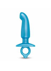 Голубая анальная пробка для массажа простаты Hither Silicone Prostate Plug - 14,3 см. - b-Vibe - в Пскове купить с доставкой