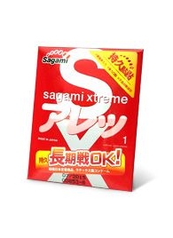 Утолщенный презерватив Sagami Xtreme FEEL LONG с точками - 1 шт. - Sagami - купить с доставкой в Пскове