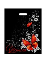 Черный пакет Glamour с вырубной ручкой (38х47 см) - Сима-Ленд - купить с доставкой в Пскове