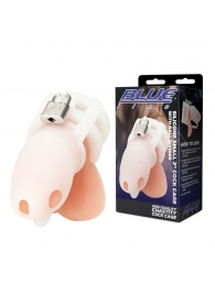 Белая клетка для пениса Silicone Small 2 in Cock Cage With Ball Divider - BlueLine - купить с доставкой в Пскове