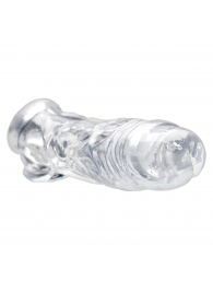 Прозрачная насадка для увеличения члена Realistic Clear Penis Enhancer and Ball Stretcher - 20,3 см. - XR Brands - в Пскове купить с доставкой