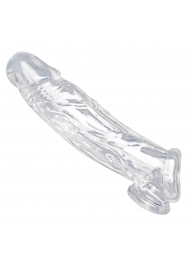 Прозрачная насадка для увеличения члена Realistic Clear Penis Enhancer and Ball Stretcher - 20,3 см. - XR Brands - в Пскове купить с доставкой
