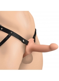 Телесный полый страпон на черных регулируемых ремешках 2’’ Erection Smooth Silicone Penis Sheath - XR Brands - купить с доставкой в Пскове