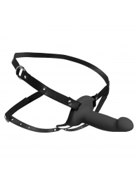 Черный полый страпон с вибрацией 2’’ Erection 28X Smooth Vibrating Silicone Penis Sheath - XR Brands - купить с доставкой в Пскове