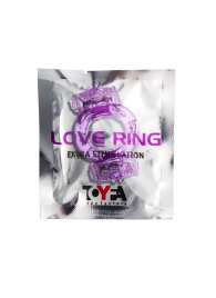 Фиолетовое виброкольцо с двумя вибропульками - Toyfa Basic - в Пскове купить с доставкой