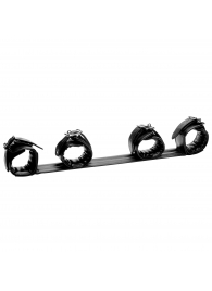 Черная распорка с манжетами для рук и ног Deluxe Rigid Spreader Bar - XR Brands - купить с доставкой в Пскове